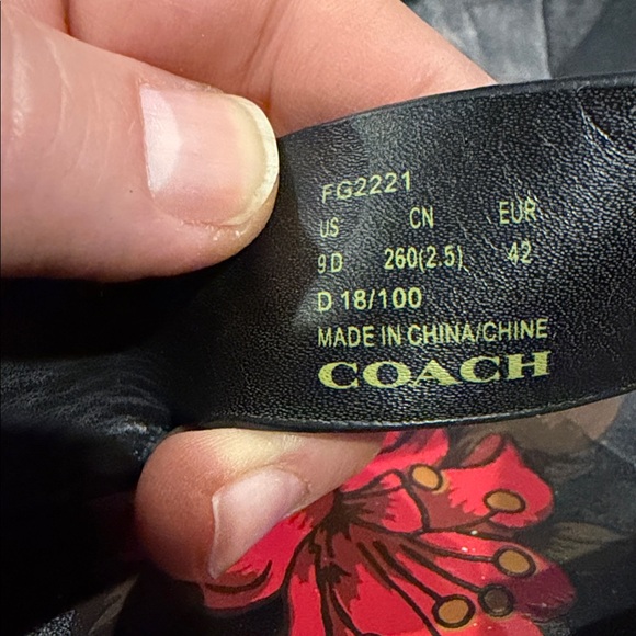 Coach Black and Pink Floral Sandals - Picture 2 of 3